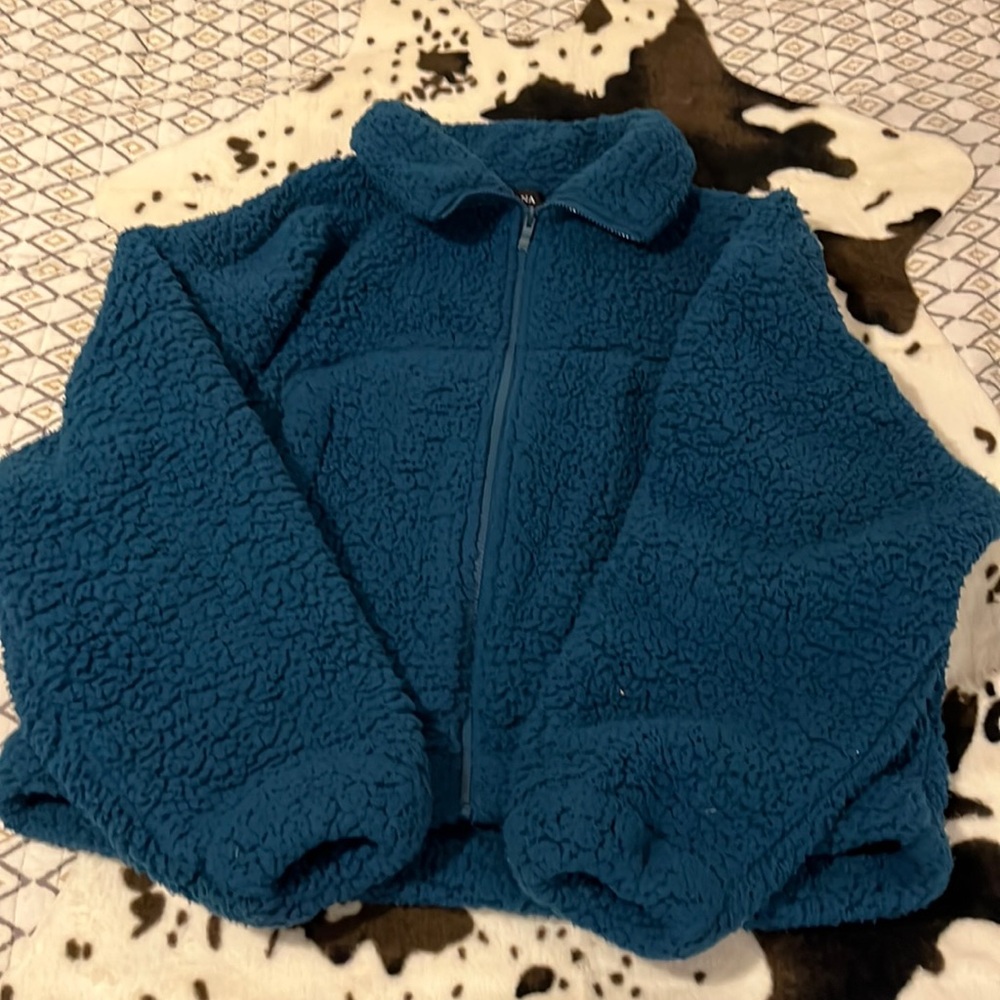 Zenana Blue Sherpa Jacket